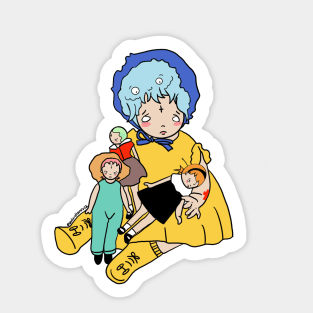 Sad kids, playtime Sticker